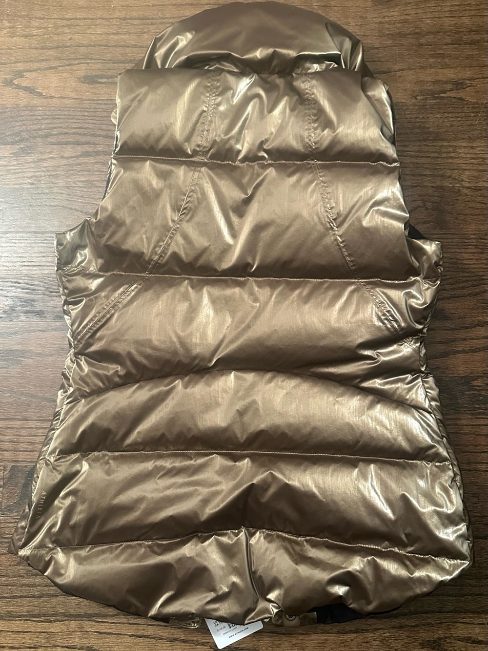 Athleta Metallic Bronze Gold Puffer Vest - Picture 4 of 4